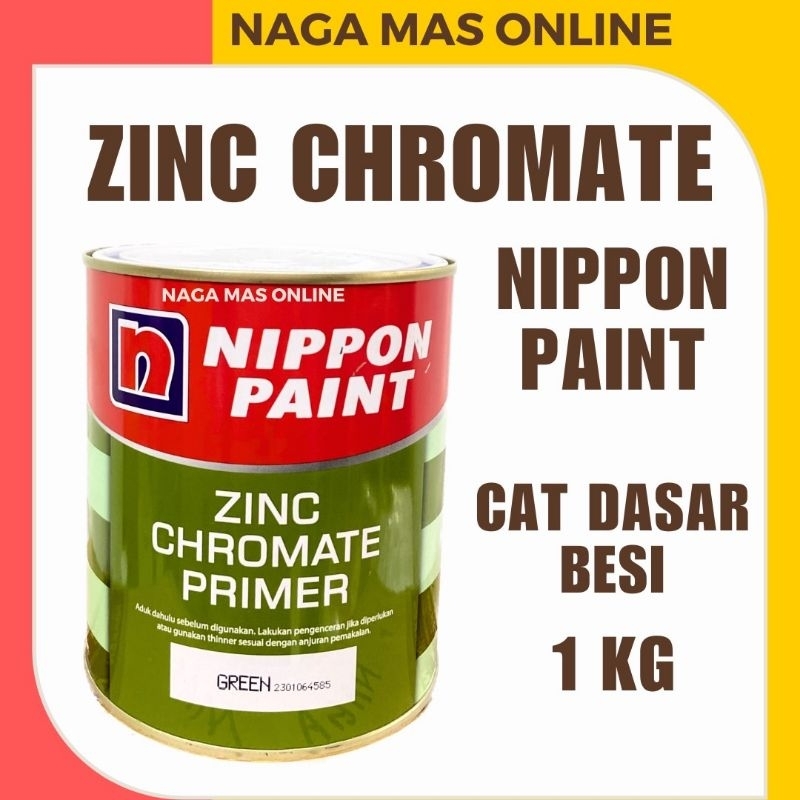 CAT DASAR ANTI KARAT 1 KG ZINC CHROMATE PRIMER GREEN / CAT MENI BESI HIJAU / CAT DASAR BESI NIPPON P