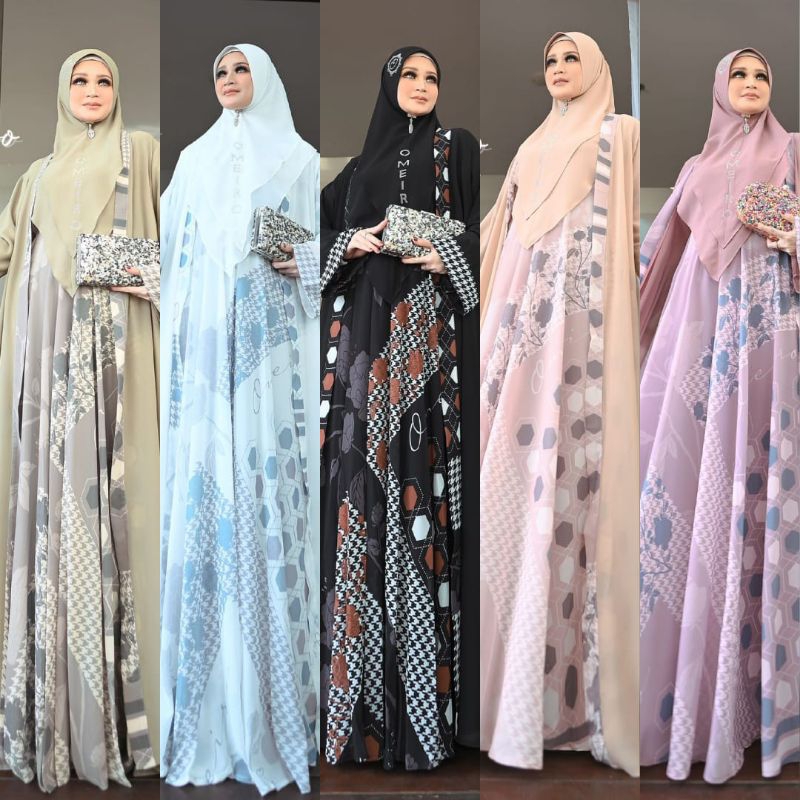 (poN) OMEIRO BEYZA Baju Set Gamis dan Outer Wanita Muslima Queen Beyza Series By Omeiro. TZY Olshop