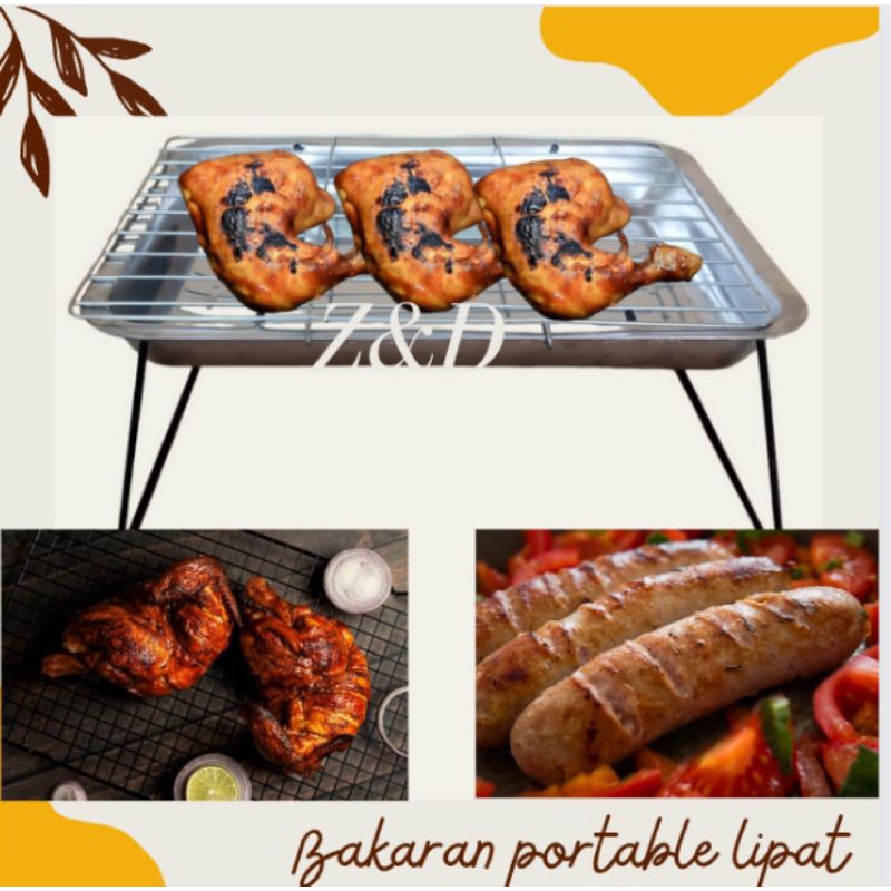 BAKARAN SOSIS SERBAGUNA/PANGGANGAN PORTABEL LIPAT MURAH /BAKARAN IKAN ,AYAM,DAGING DAN SOSIS/bakaran