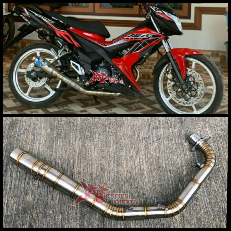 PIPA HEADER KNALPOT RACING HONDA SONIC 150R HONDA RS150 SUPRA GTR UNDERBONE NGACENG FOOT STEP STANDA