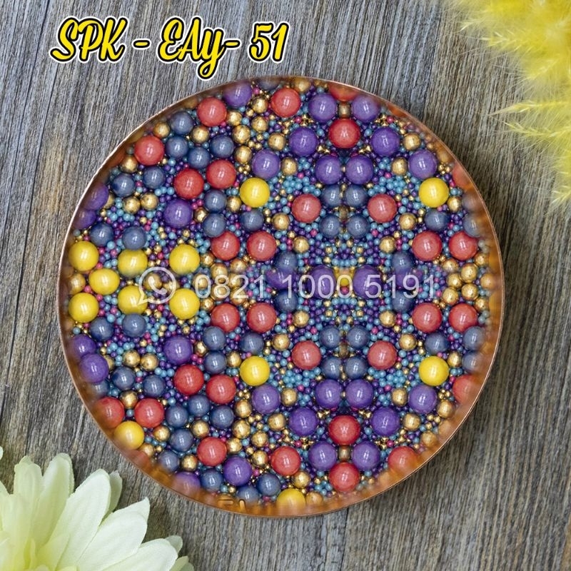 

SPK-EAY-51 SPRINKLES/SPRINKEL/HIASAN CAKE/MUTIARA/SUGAR BEADS GOLD NAVY KUNING MAROON UNGU