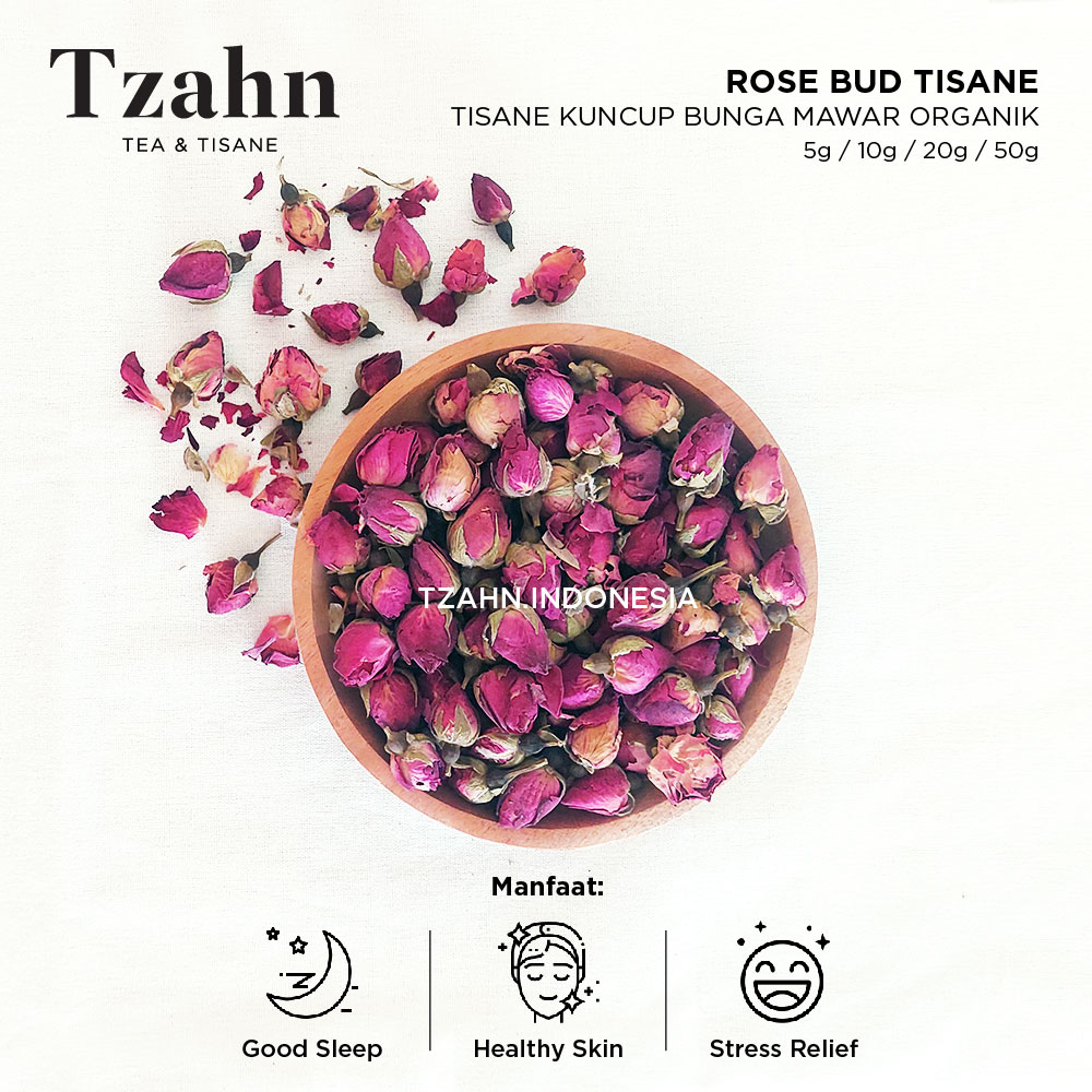 

Teh Kuncup Bunga Mawar Kering Organik / Teh Bunga Mawar Kering / Organic Rose Buds Tisane Flower Tea / Teh Mawar Merah Kering - Tzahn Indonesia