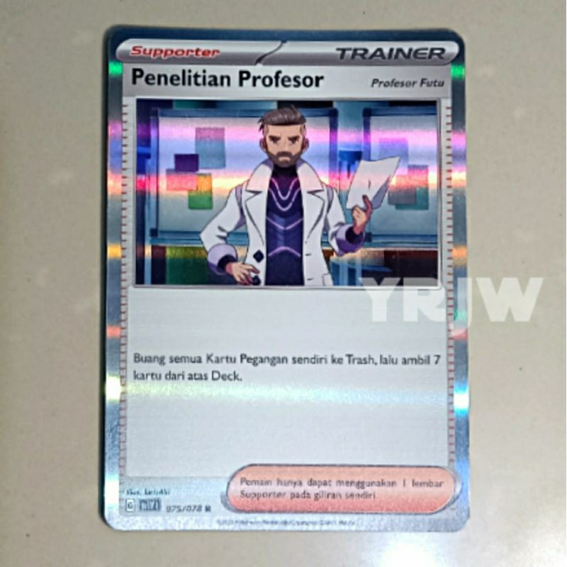 Pokemon card Trainer Penelitian Profesor Futu kartu koleksi
