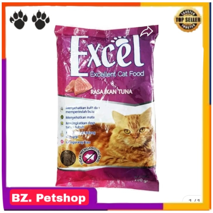 bzz petshop - Makanan Kucing Excel Tuna Ikan 1 Kg Cat Food - Dry Food