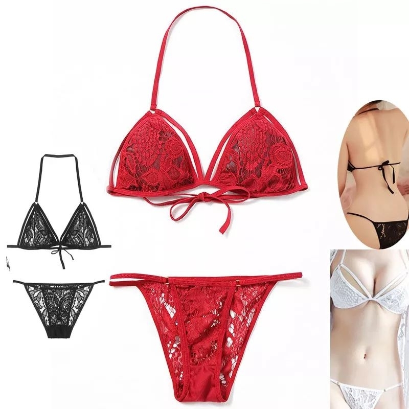 IKAYANI STORE SET LINGERIE BH CD SEXY BRA GSTRING TRANSPARAN PAKAIAN DALAM WANITA DEWASA HOT MENGGODA DINAS MALAM ISTRI DEPAN SUAMI JUMBO-Random