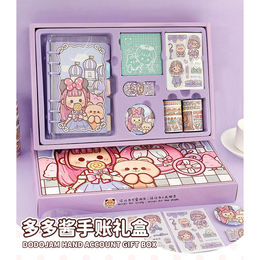 

Diary Set Buku Jurnal Binder Aesthetic Dodo Girl Holiday garden