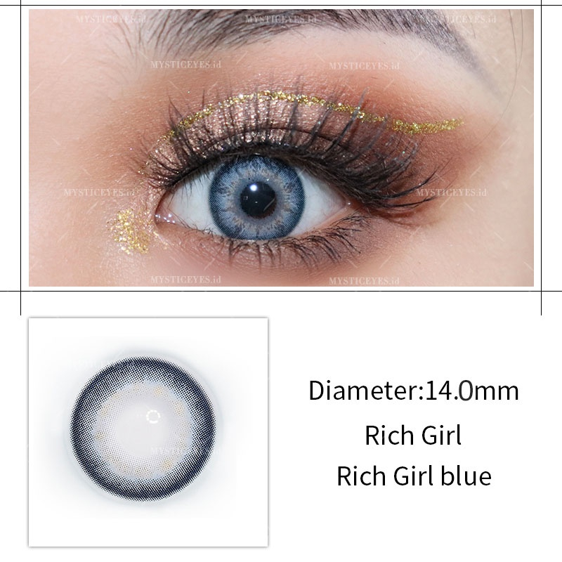 SOFTLENS SOLITAIRE  COLORED LENSES-RichGirl Blue 14.0mm