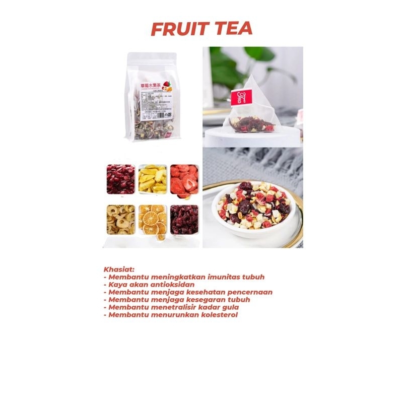 

Fruit Tea teh buah buahan campuran buah kering