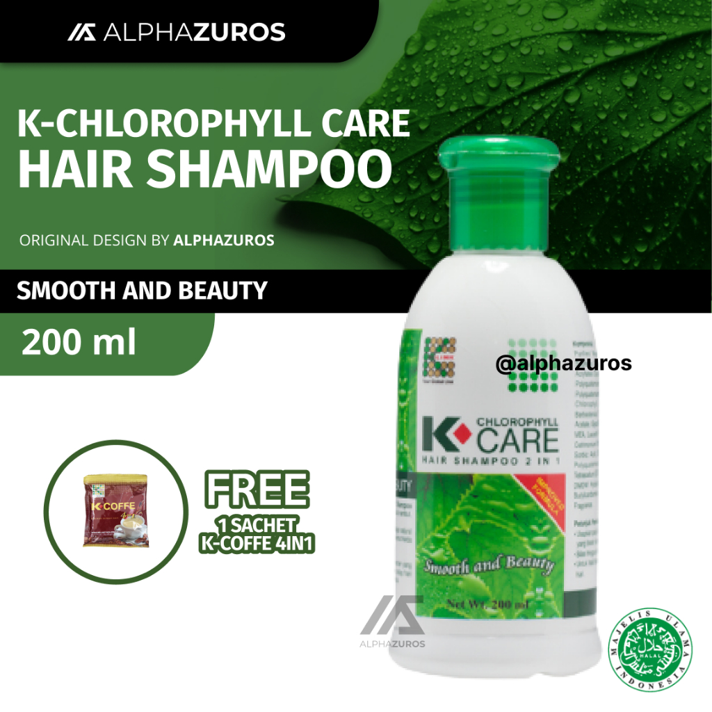 K-CARE Chlorophyll - Hair Shampoo 2 in 1 (200 ml) Sampo Klorofil AlphaZuros Original by K-Link