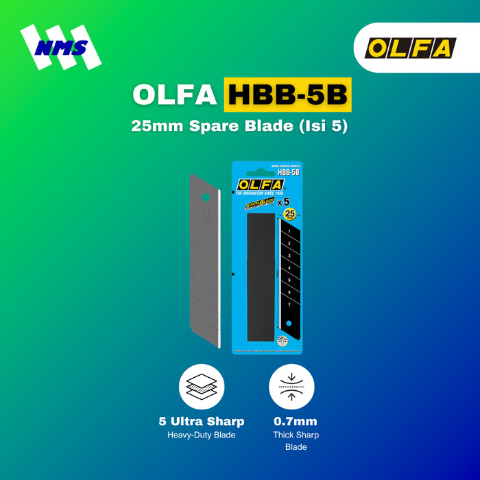 

OLFA HBB-5B Spare Blade (5Pcs Pack With Blister Pack) Original