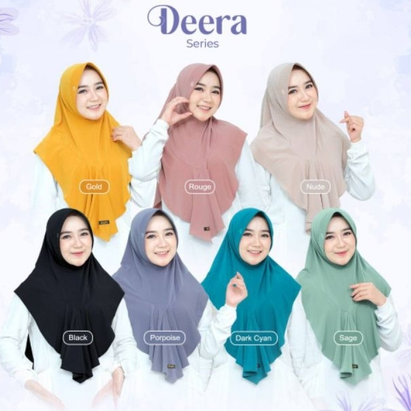 HIJAB INSTAN DEERA ORIGINAL DAFFI | PET ANTEM| HIJAB AKSEN FLOI ELEGAN TERBARU BERGO PREMIUM