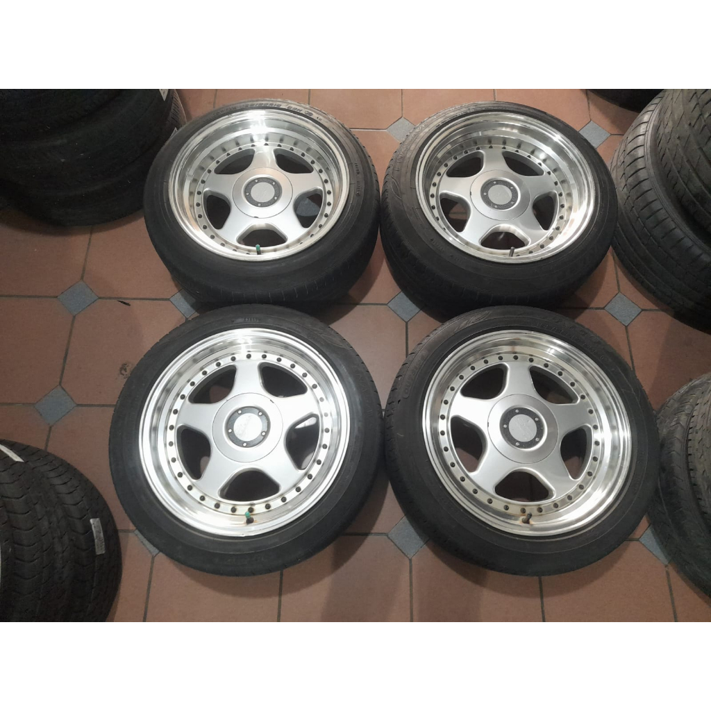 VELG BEKAS MOBIL RACING OZ PUTURA RING 16 HOLE 4X100/114 + BAN U/ JAZZ YARIS MOBILIO AVANZA XENIA