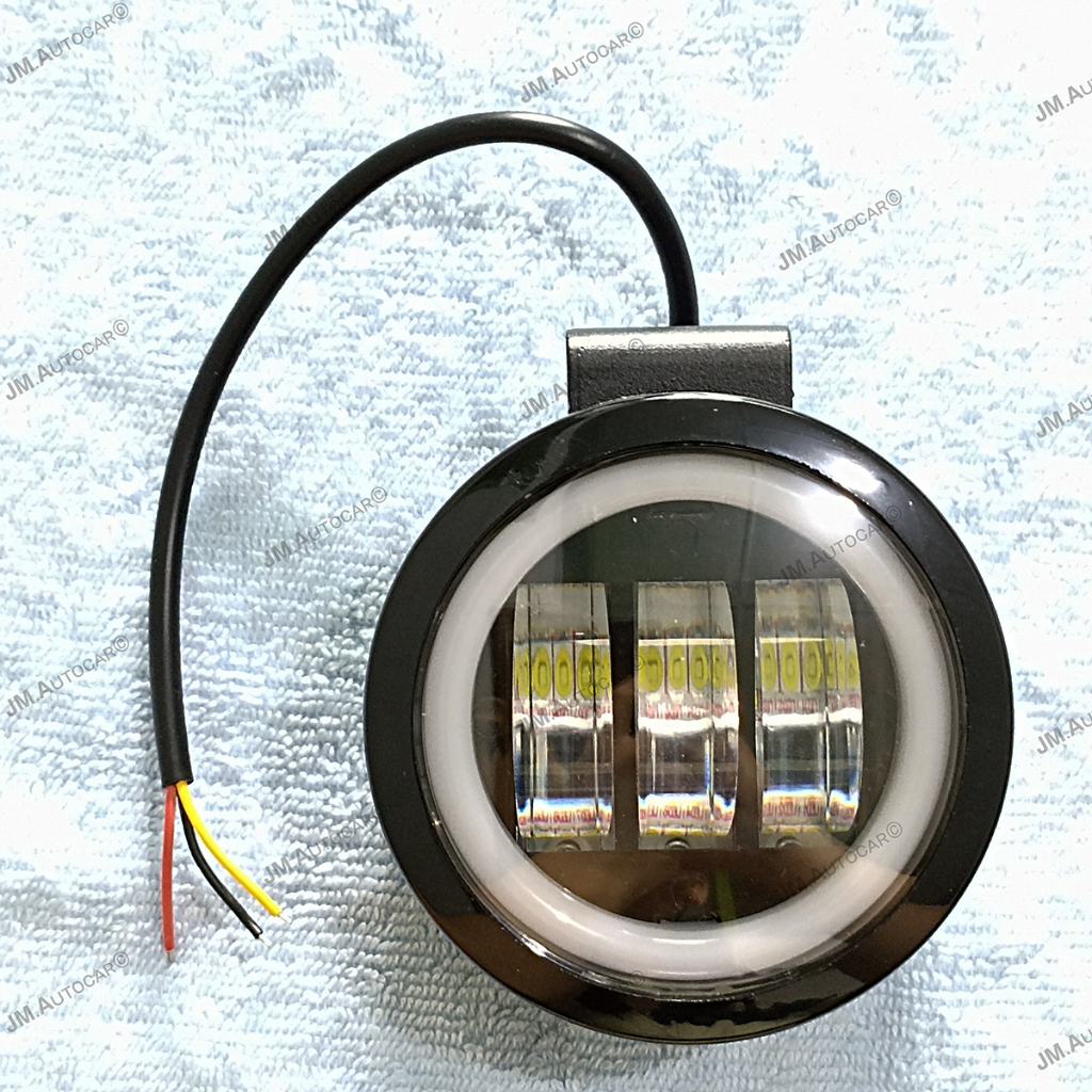 Lampu Sorot Tembak LED 3 mata K30 Bulat Petak 12v 30w Angel Eye 3,5inch