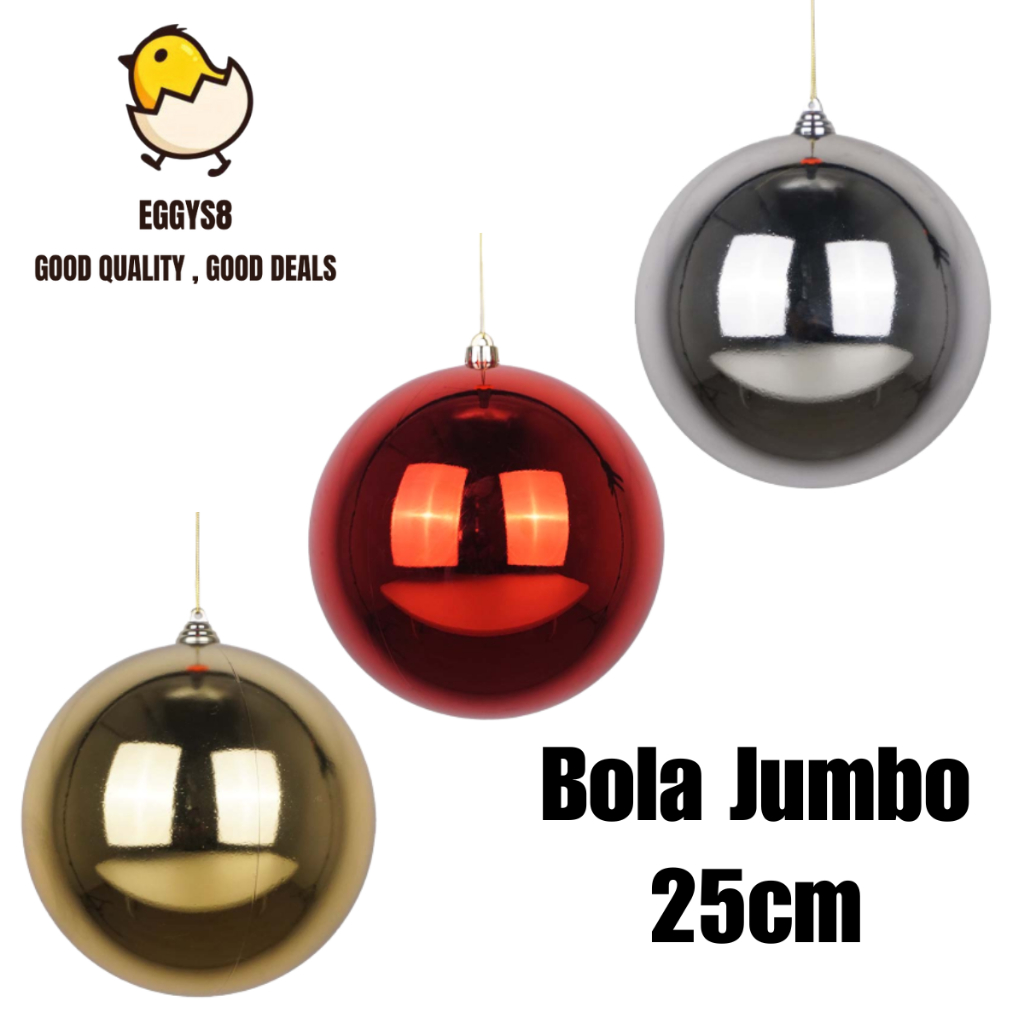 Bola Natal Jumbo 25cm Bola Besar Hiasan Natal Christmas Dekorasi