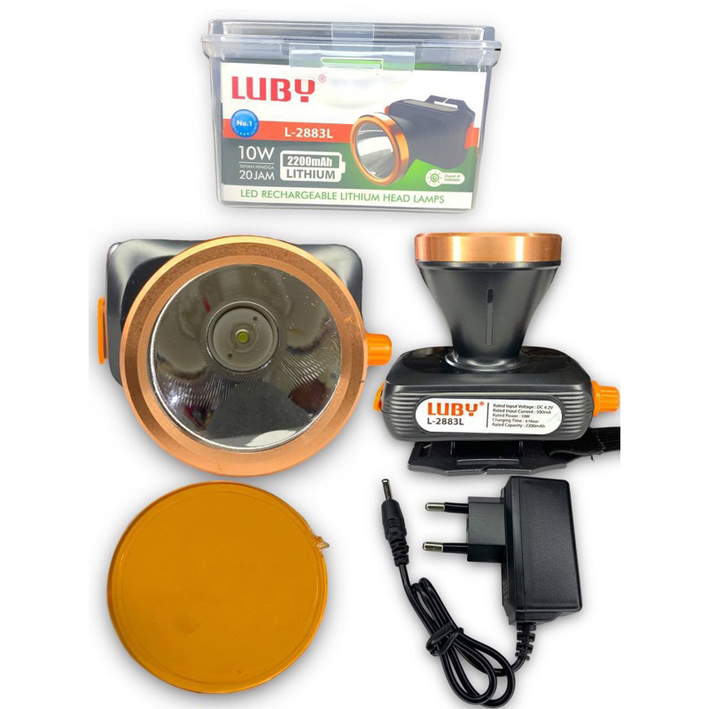 Senter Kepala / Headlamp LUBY L 2883L 10 Watt + free lensa kuning