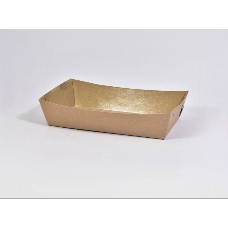 Paper Tray Kraft M isi 10 Laminasi / Food Tray M / Lunch Box Tanpa Tutup M