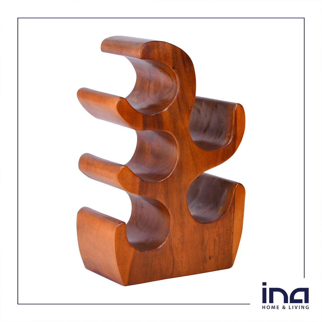 INAH&amp;L - Rak Wine Kayu Wooden Wine Rack Sanite