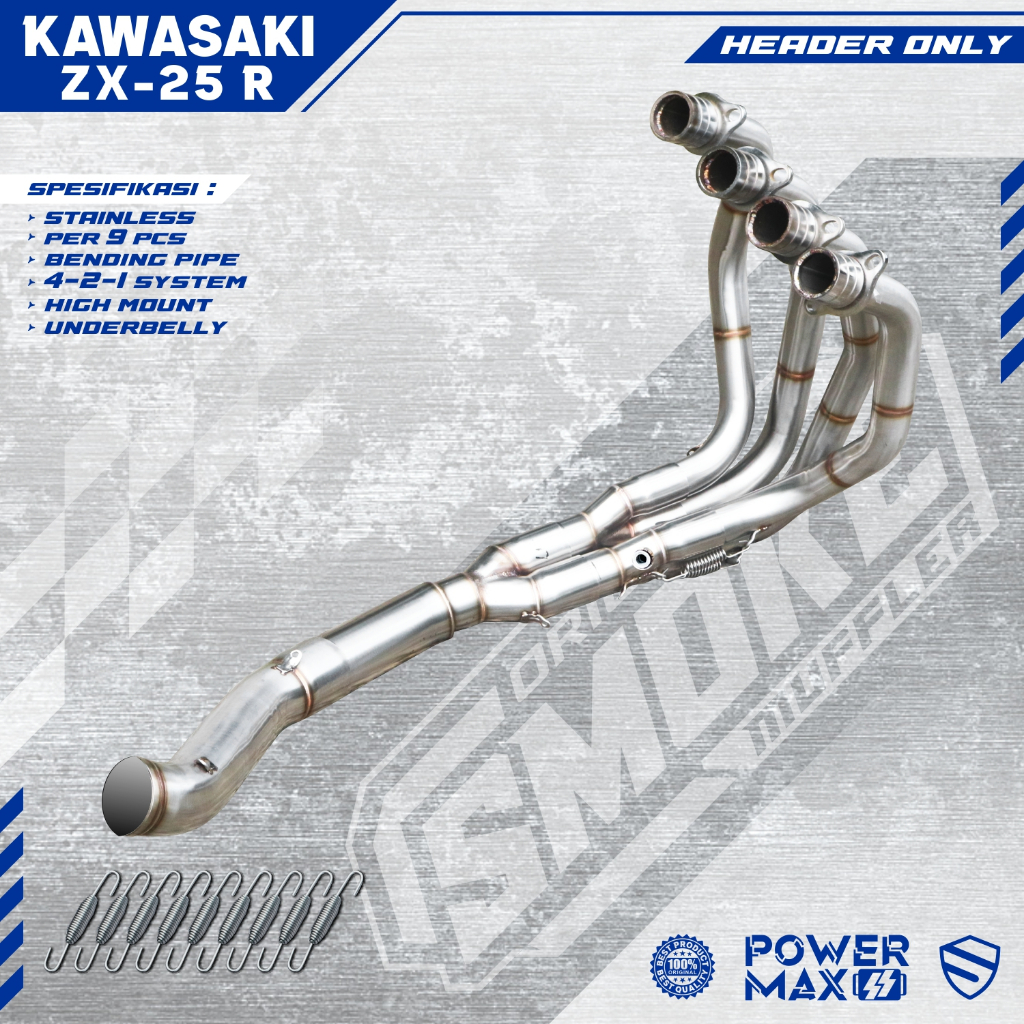 Header Leher Knalpot Kawasaki ZX25R ZX 25 R Full Stainless Stell