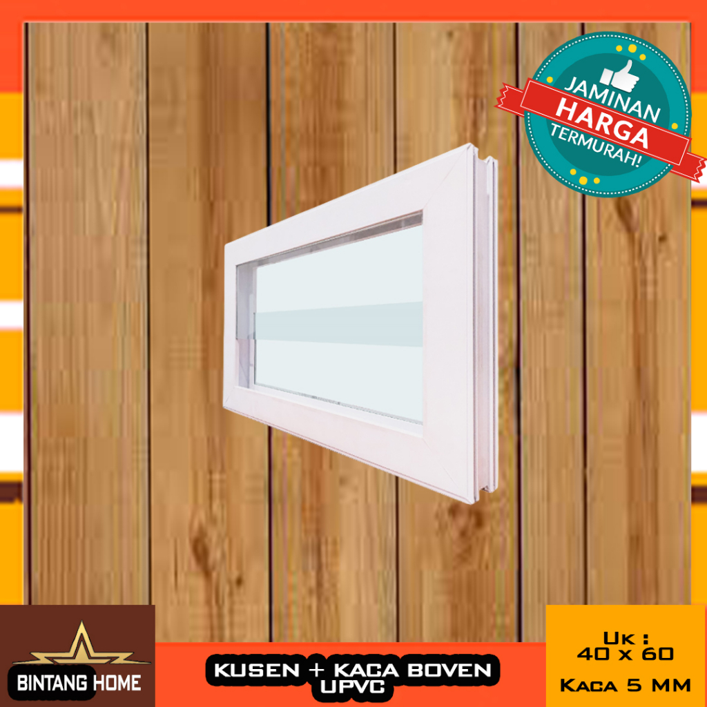 Kusen Boven Kaca Zig-zag UPVC Uk 60x40