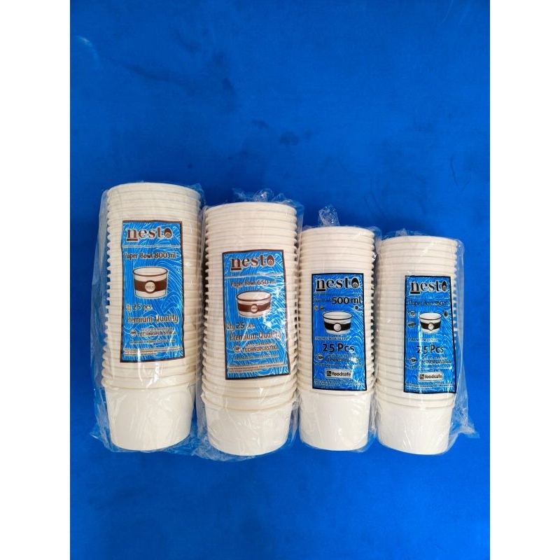 mangkok kertas / paper bowl Nesto, tanpa tutup