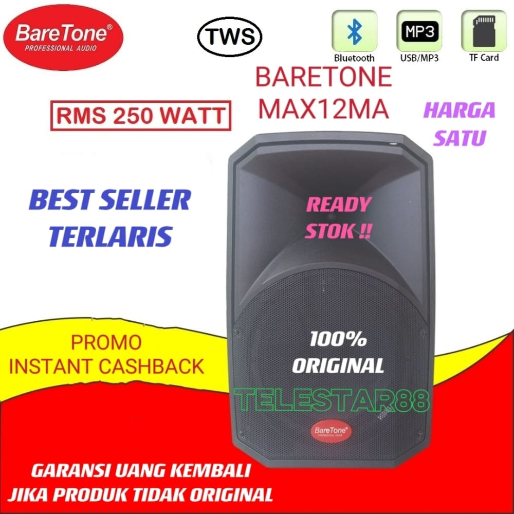 SPEAKER AKTIF BARETONE 12 INCH MAX12MA ORIGINAL MAX12MA