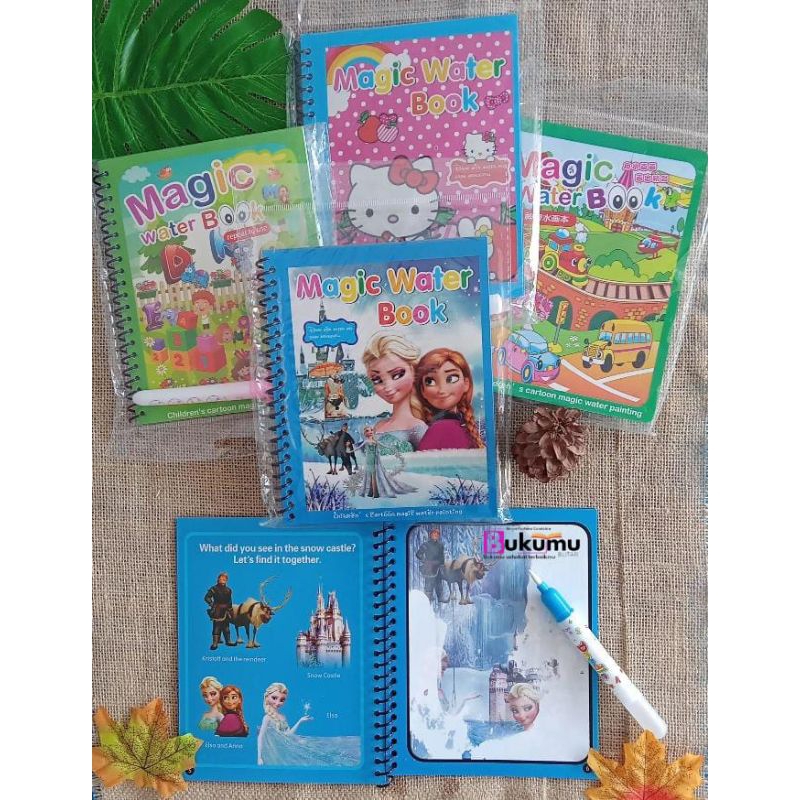 

Buku mewarnai-magic water book-mainan edukasi-free spidol