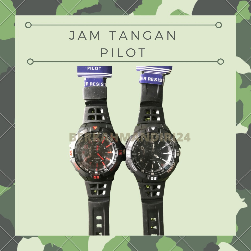 Jam Tangan Analog Pria Pilot Sport Water Resistent Original Pilot Premium