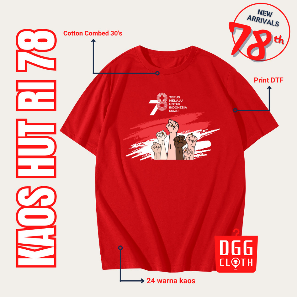 Kaos HUT RI Kemerdekaan 78, Baju HUT RI Kemerdekan 78 Type 1
