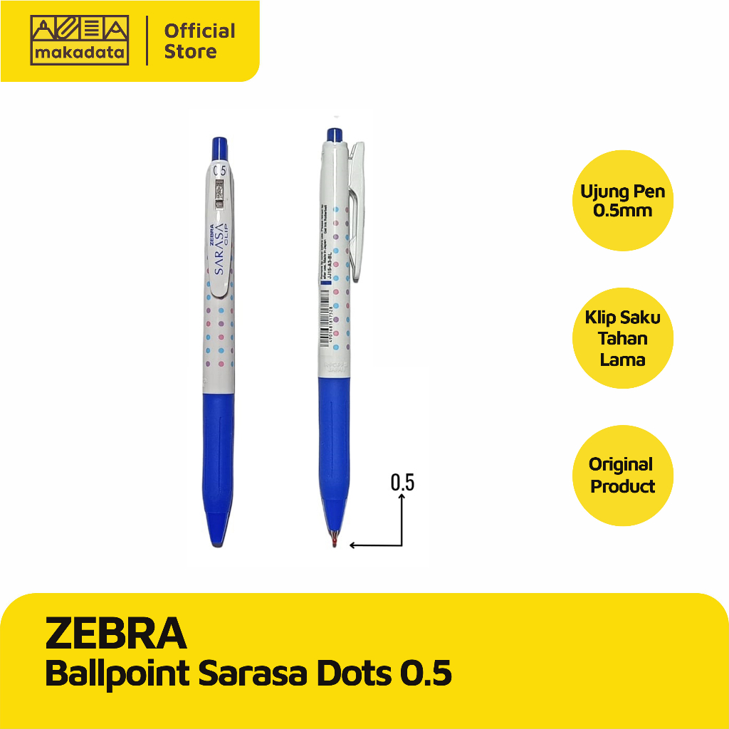 BALLPOINT / BOLPEN / PULPEN ZEBRA SARASA 0.5 DOTS MURAH