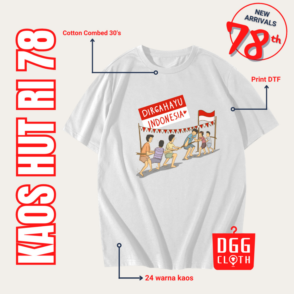Kaos HUT RI Kemerdekaan 78, Baju HUT RI Kemerdekan 78 Type 8