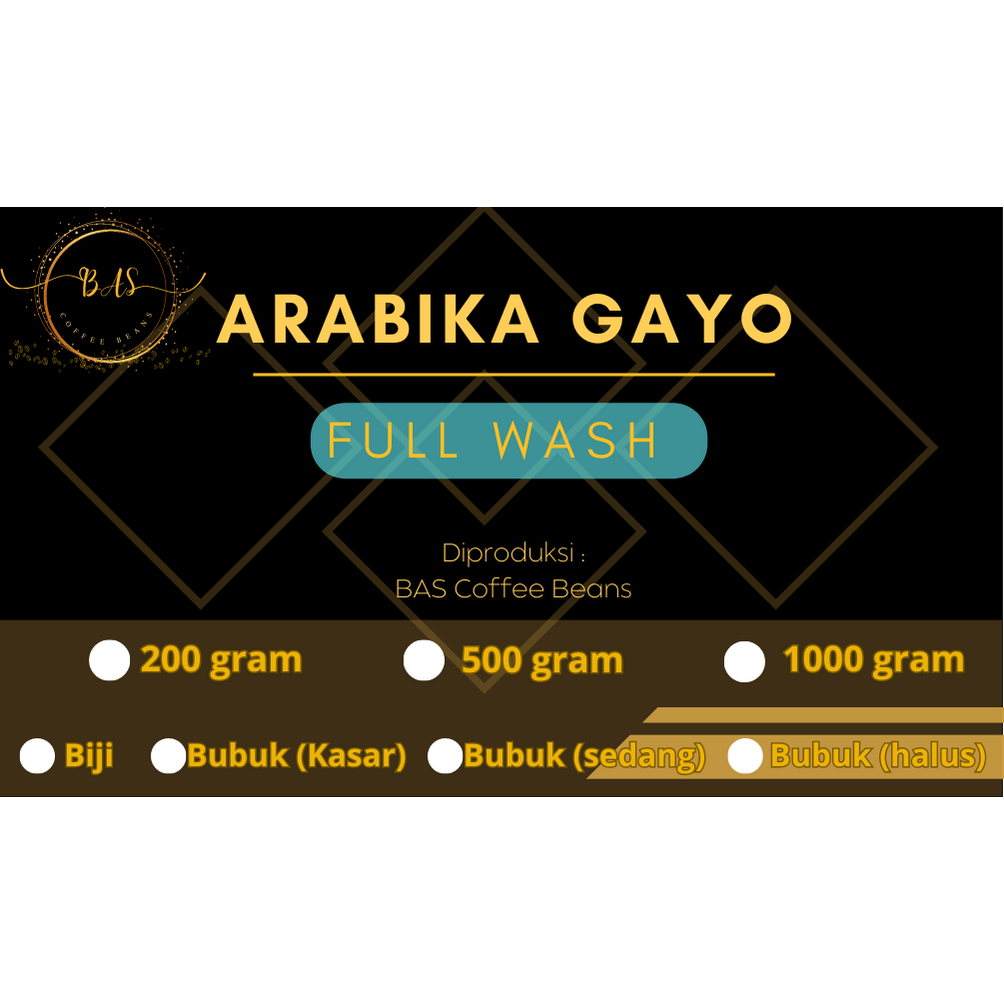 

KOPI ARABIKA GAYO | FULL WASH | SINGLE ORIGIN 200 GRAM, 500 GRAM, 1 KG | KOPI BUBUK | BIJI KOPI