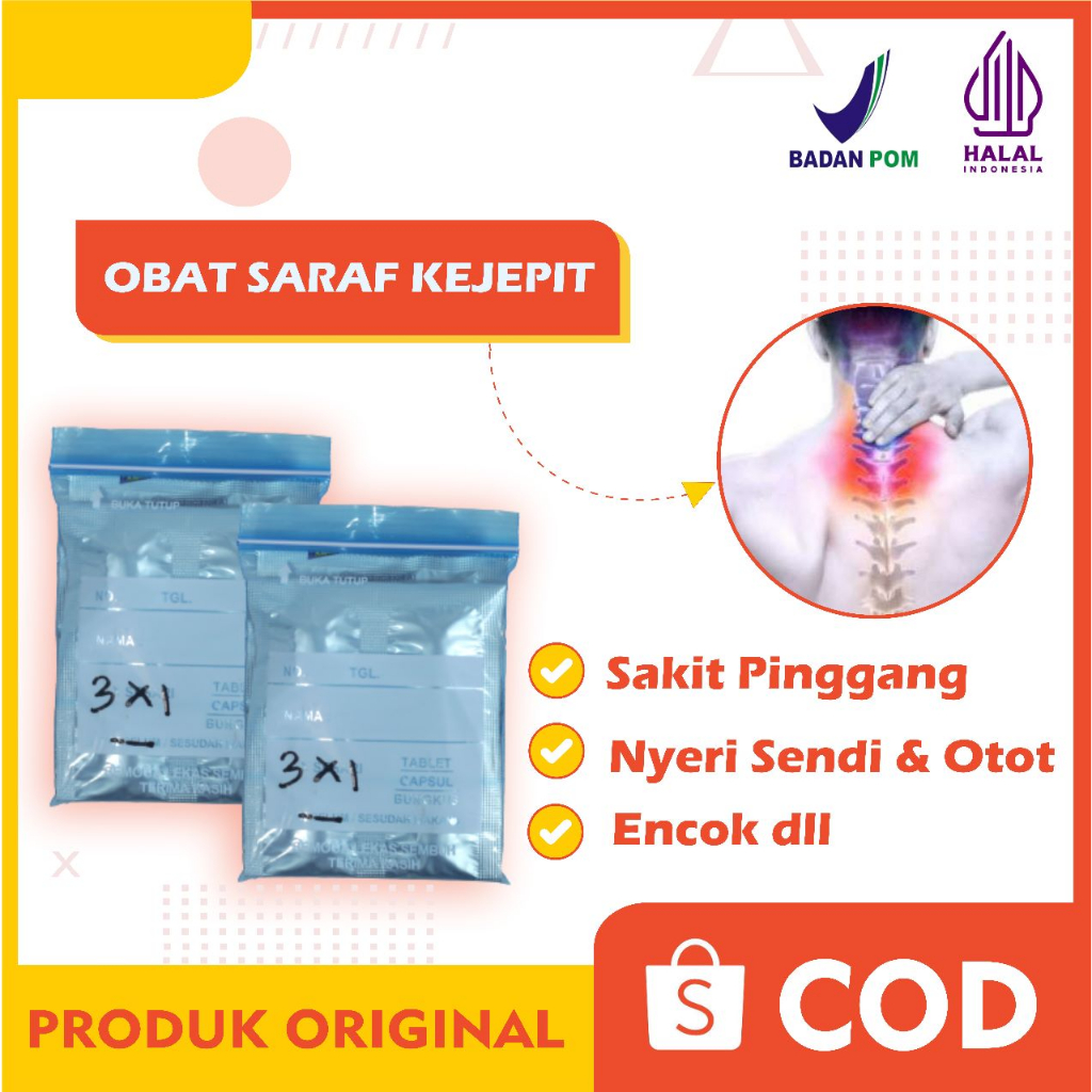 OBAT SARAF KEJEPIT/OBAT SAKIT PINGGANG/OBAT NYERI SENDI/ENCOK/KECETIT