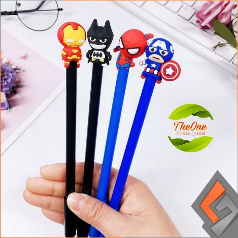 

[THEONE_SHOP] PULPEN GEL KARAKTER AVENGER TINTA HITAM / PEN IRON MAN BATMAN SPIDERMAN CAPTAIN AMERICA / PENA GEL