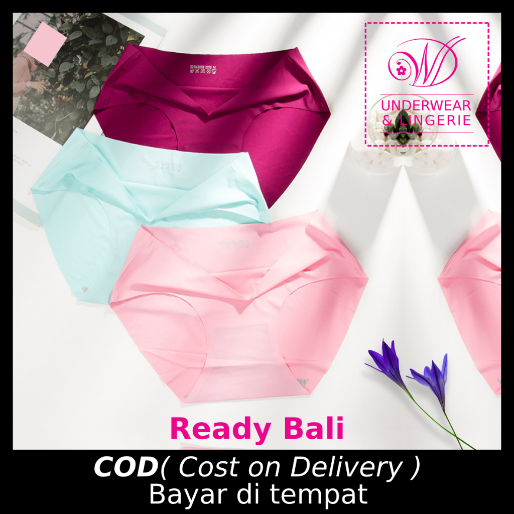 CD22 Jumbo 2XL-3XL Celana Dalam Wanita Seamless Breathable Bahan Ice Silk Super Lembut