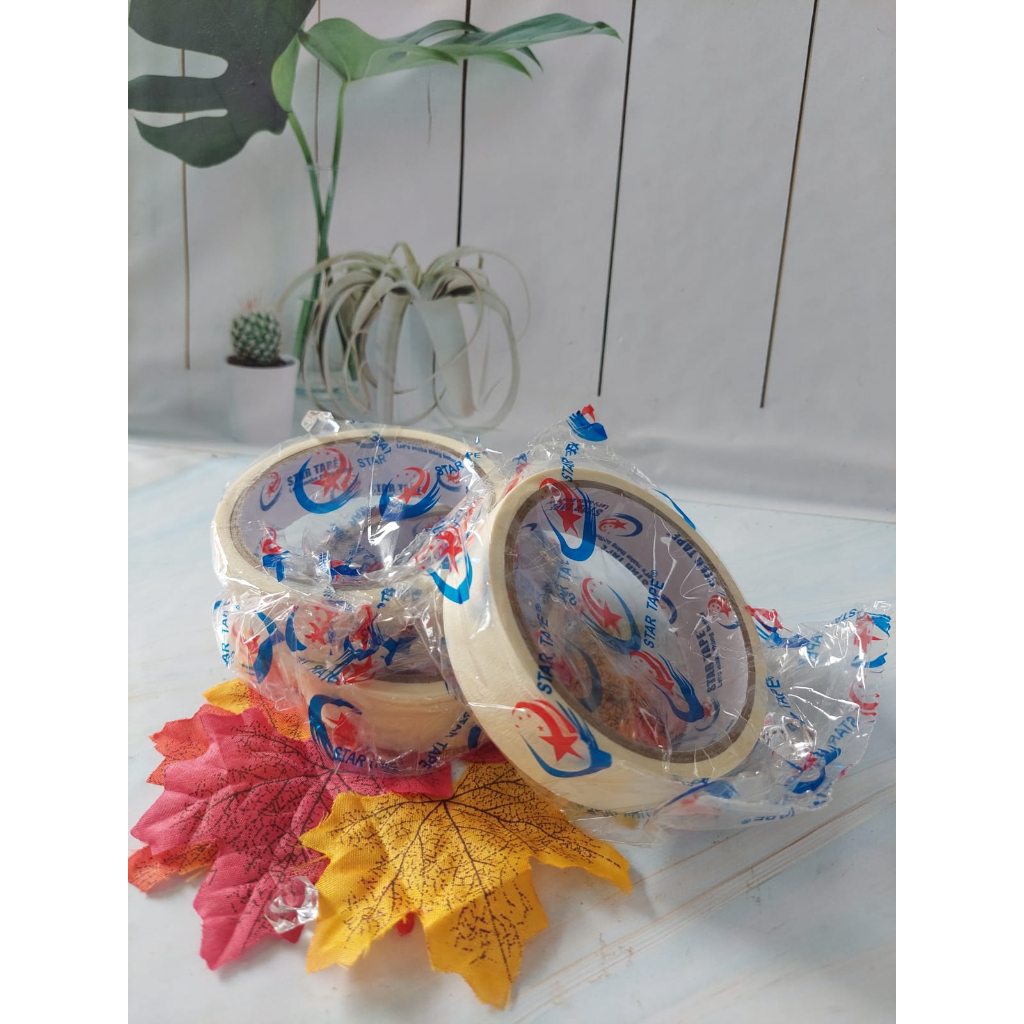 

LAKBAN / ISOLASI / MASKING TAPE KERTAS / SOLASI KERTAS STAR TAPE 24 MM X 10 METER CREAM