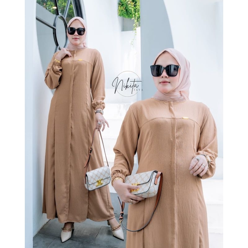 Dress Maryam New Gamis Abaya Crinkle Airflow Premium