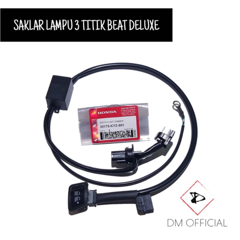 SAKLAR LAMPU BEAT DELUXE K1A TAHUN 2020 - 2023 SAKLAR ON OFF 3 MODE / 3 TITIK