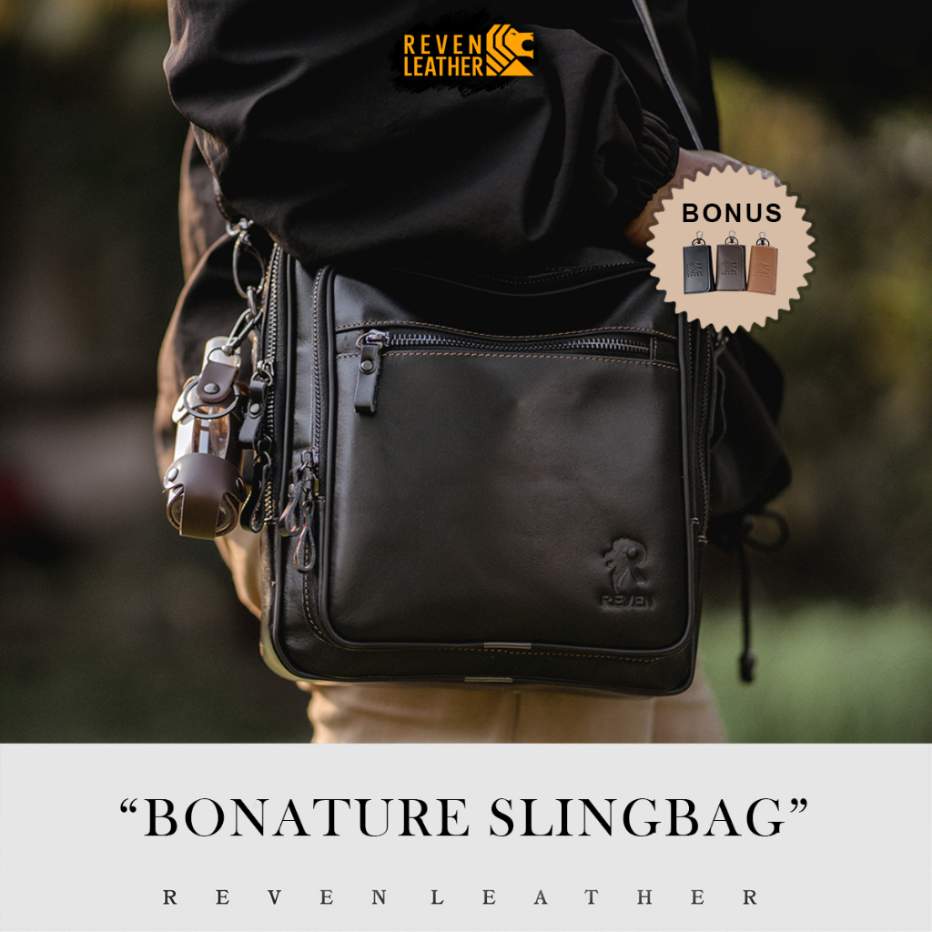 Tas Selempang Pria Tas Kerja Pria Reven Bonature Tas Kulit Pria Asli