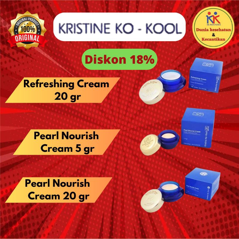 Kristine Ko-Kool Pearl Nourish Cream & Refreshing Cream Original KK Indonesia