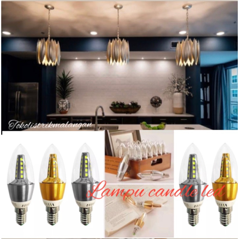 lampu candle led e14 kuning putih/lampu candle led e14