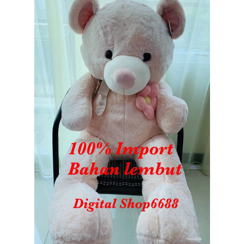 

Dijual Boneka Teddy Bear Beruang Jumbo Tinggi 1Meter 100 Import - Cokelat muda Berkualitas