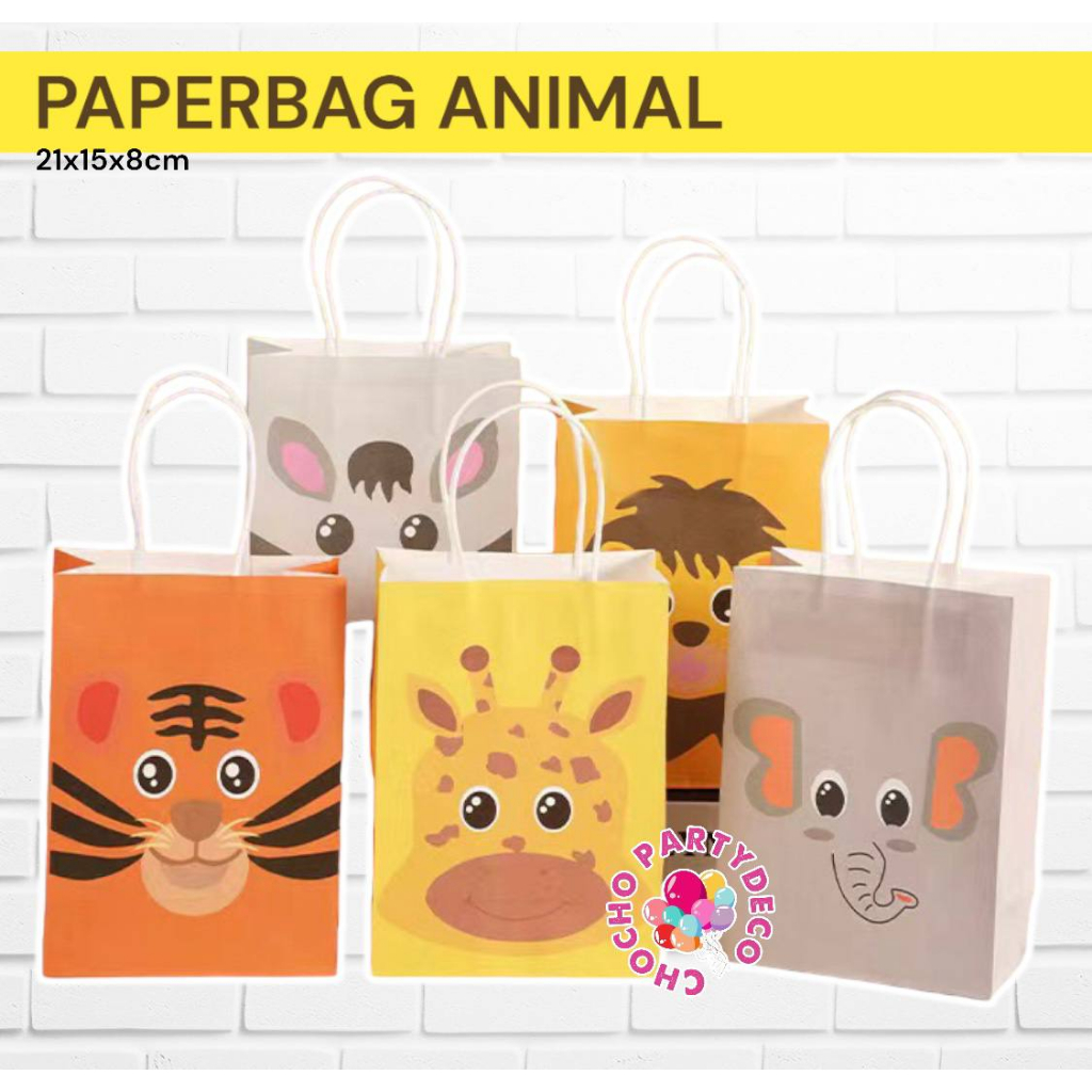 

Tas Ultah ANIMAL / Tas Ulang Tahun Hewan / Goodie Bag Paper Bag Animal