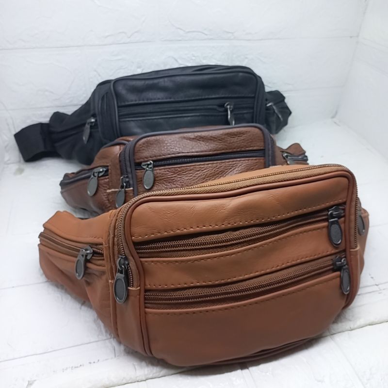 Tas Pinggang Kulit Sapi Asli Ukuran BesarTas Selempang Kulit Asli Waistbag Kulit Asli Pria Wanita