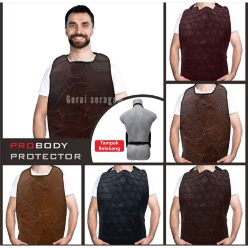 pelindung dada bermotor kulit