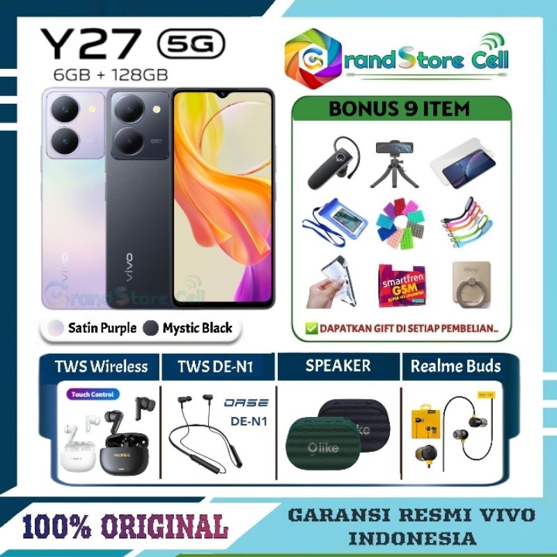 VIVO Y27 5G RAM 6/128 GB | VIVO Y 27 4G RAM 6/128 GB GARANSI RESMI VIVO INDONESIA