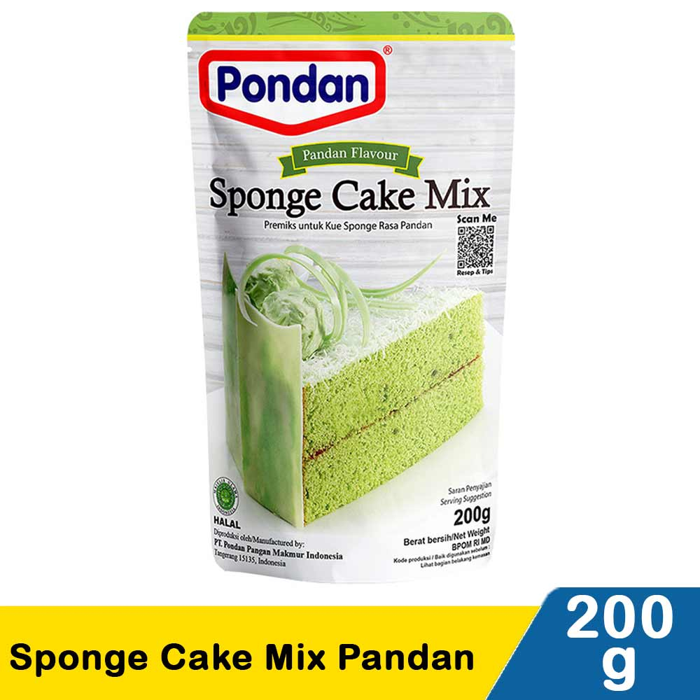 

Pondan Sponge Cake Mix Pandan Tepung Instan Sponge Cake 200gr