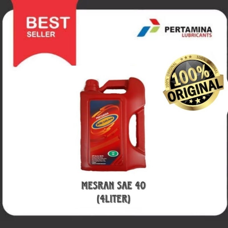 OLI MESRAN SAE 40 (4 LITER) UNTUK MOBIL BENSIN 100% ASLI