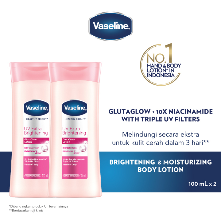 Vaseline Lotion Healthy Bright UV Extra Brightening 100ml Twinpack