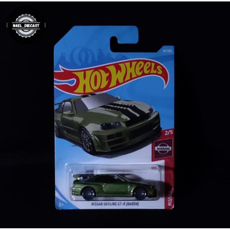 Hotwheels Nissan Skyline GT-R (R34) Hijau
