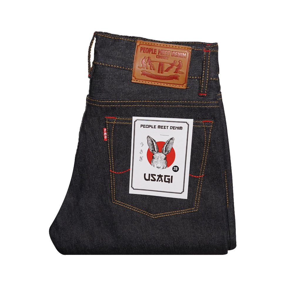 PMD & CO - USAGI - 14oz - Black Indigo - Denim Selvedge Accent - Slim Fit